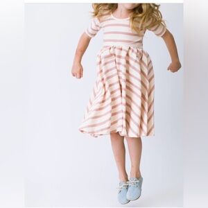 Alice + Ames twirl dress in strawberry stripe